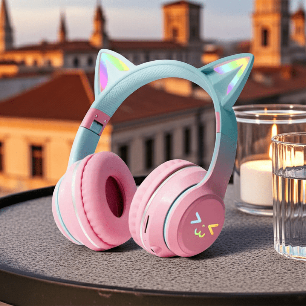 Cat Ear Wireless Headphones – Bluetooth, Foldable, Pink - CasaNova