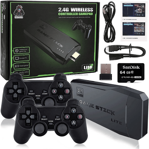 Game Stick Lite 4K – 1300+ Retro Games, 2 Wireless Controllers, 64GB - CasaNova