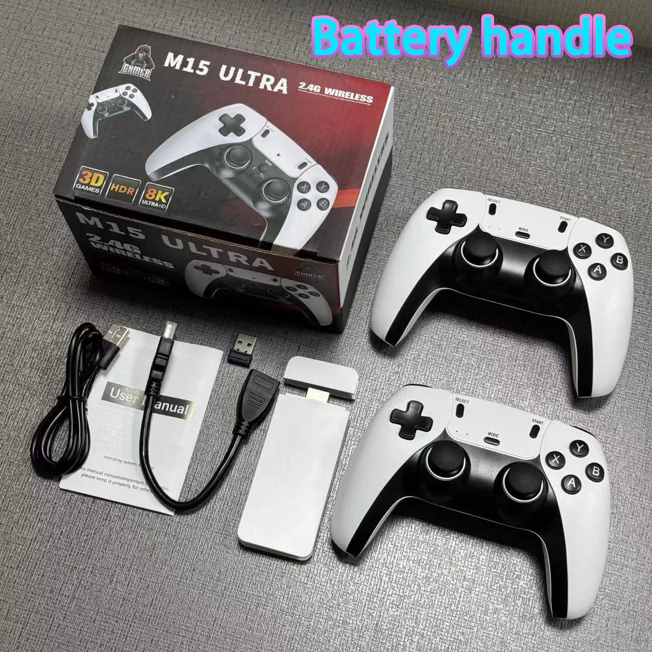 Game Stick M15 Ultra 4K – 40,000+ Games, 2 Wireless Controllers, 64G/128G - CasaNova
