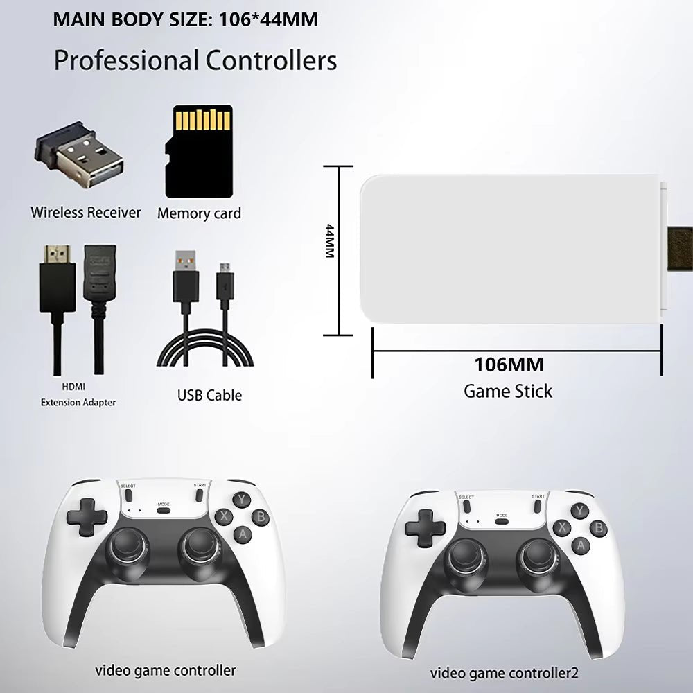 Game Stick M15 Ultra 4K – 40,000+ Games, 2 Wireless Controllers, 64G/128G - CasaNova