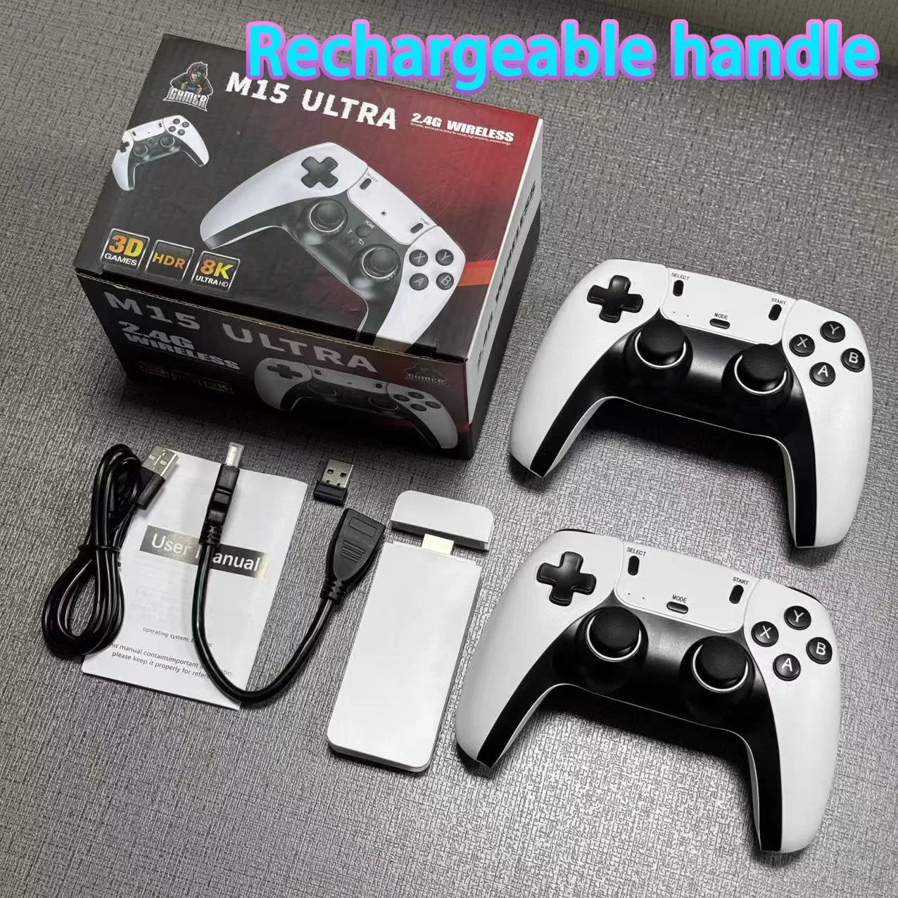 Game Stick M15 Ultra 4K – 40,000+ Games, 2 Wireless Controllers, 64G/128G - CasaNova