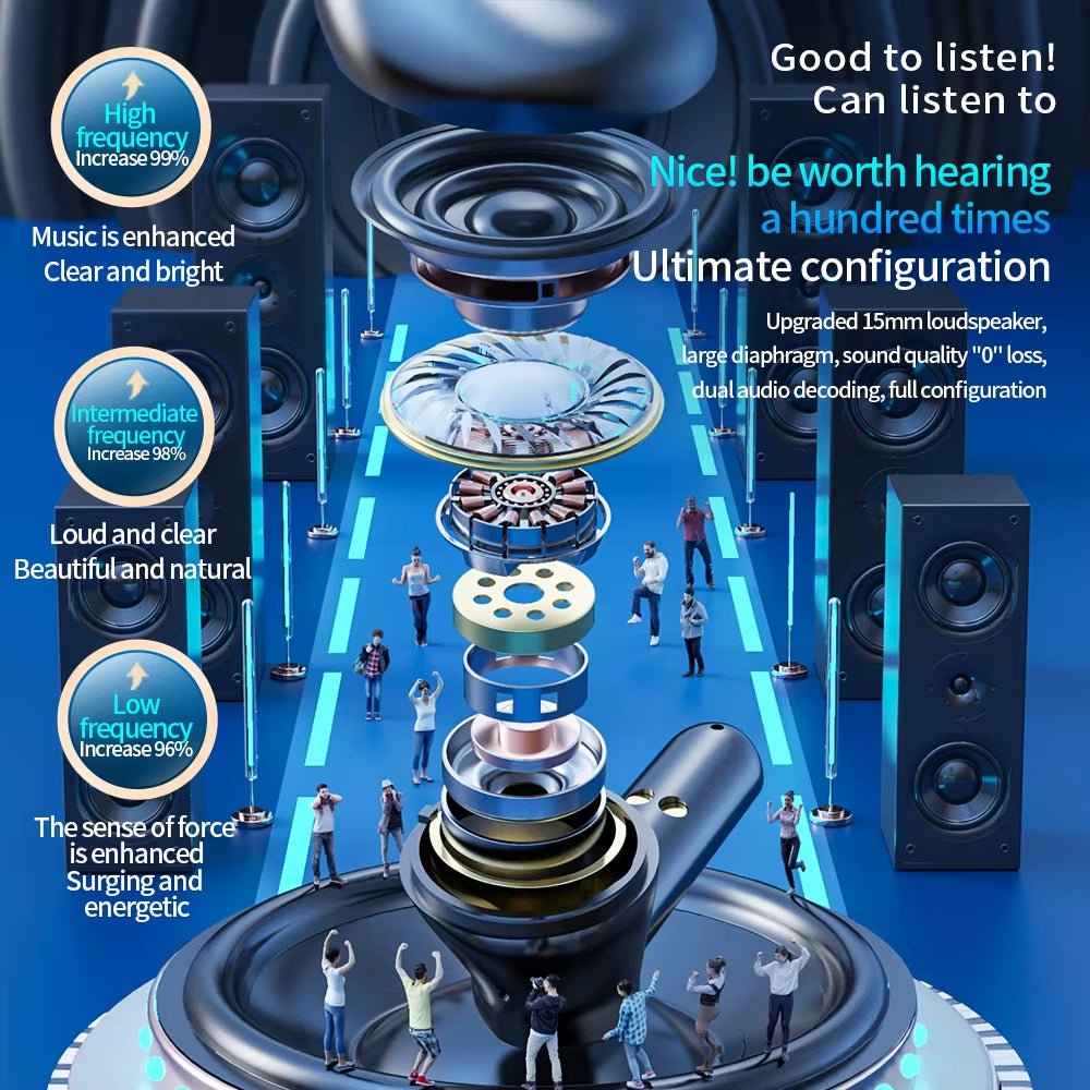 TWS Earbuds 5.3 – Noise-Cancelling, LED Display, Waterproof, Semi-In-Ear - CasaNova